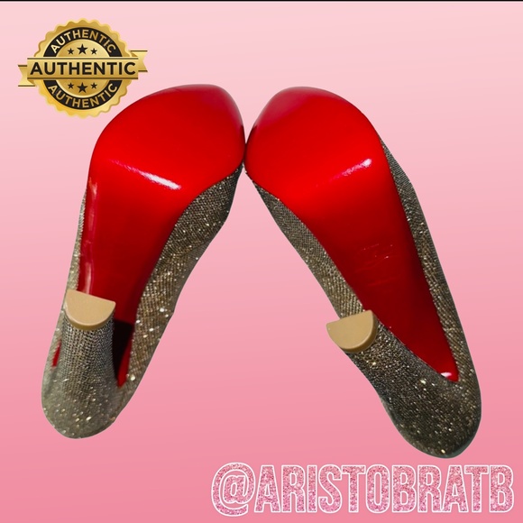 Christian Louboutin Silver Glitter Daffodile Pumps size 38 - Picture 3 of 4